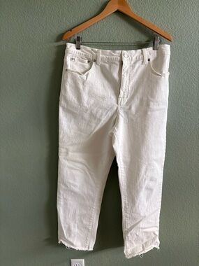 Madewell White Denim Jeans with Raw Hem